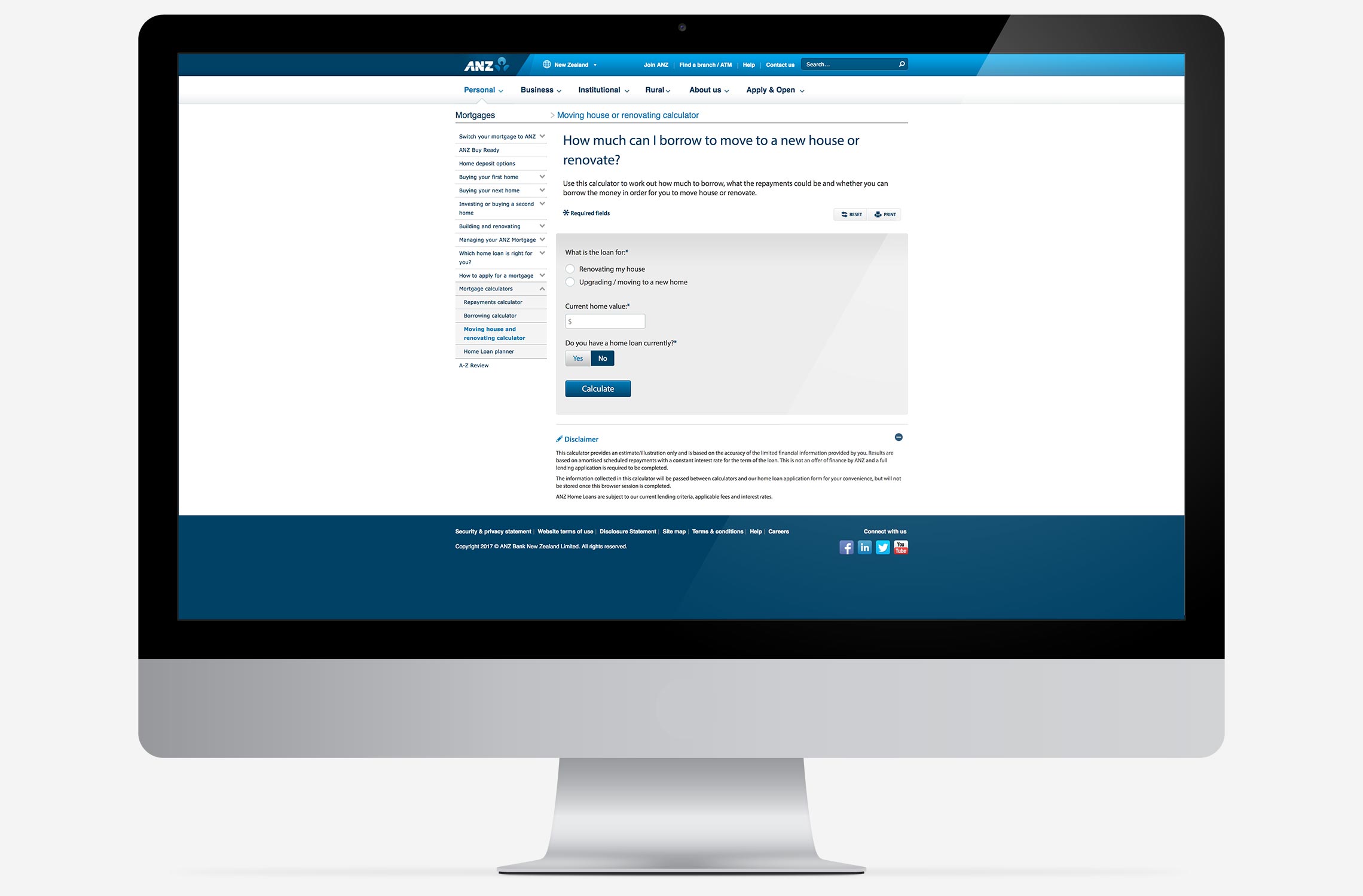 ANZ home loan calculators
